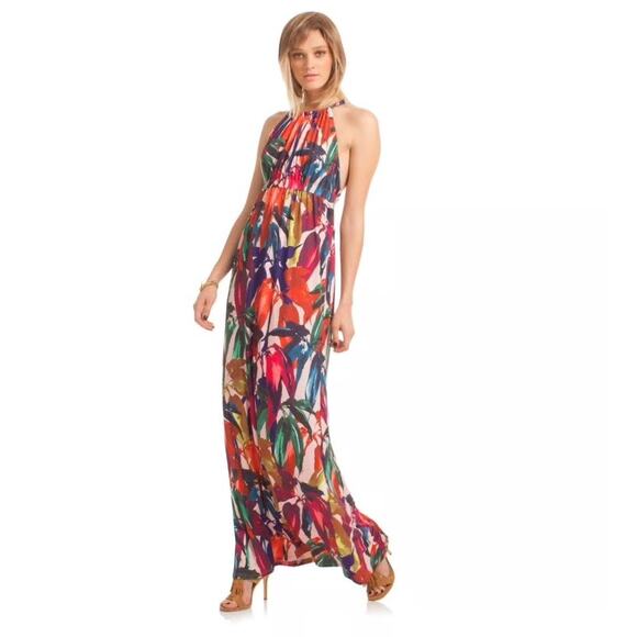 Trina Turk Winslow Abstract Print Halter Maxi Dress Size 10 Multicolor - Picture 2 of 7